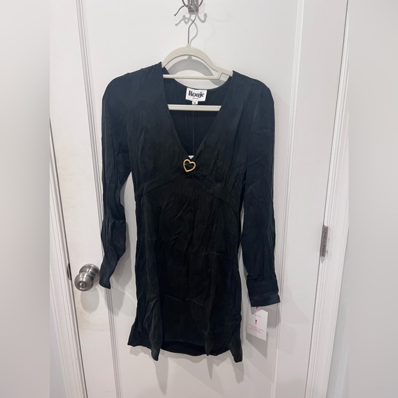 Rouje black mini dress with metallic heart emblem - Picture 3 of 4